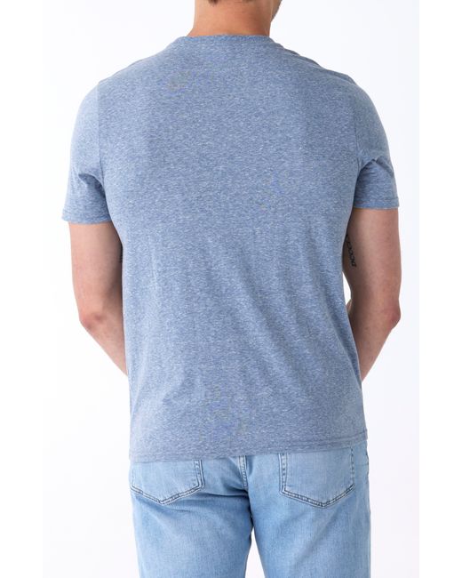 Threads For Thought Blue Palm Tree Embroidered Heathered T-shirt for men