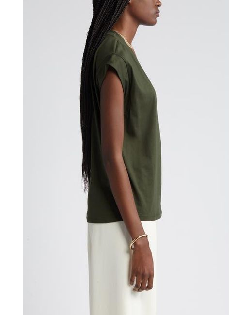 FRAME Green Le Mid Rise V-neck T-shirt