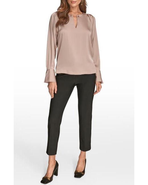 Donna Karan Natural Chain Detail Long Sleeve Top