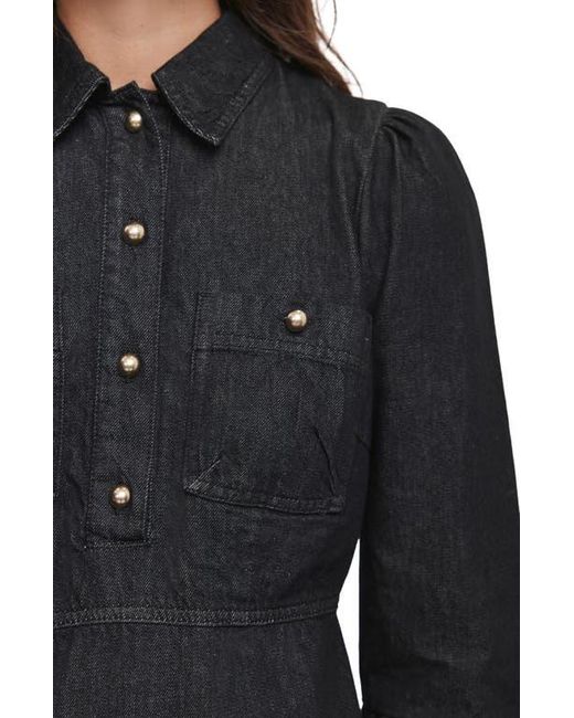 Mint Velvet Black Denim Belted Midi Shirt Dress