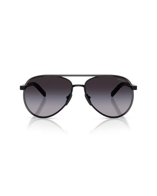 Prada Blue 59Mm Pilot Sunglasses