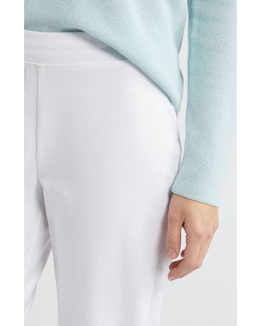 Eileen Fisher White Slim Ankle Pants