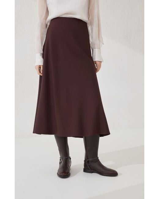 Brunello Cucinelli Purple Twill Flute Skirt