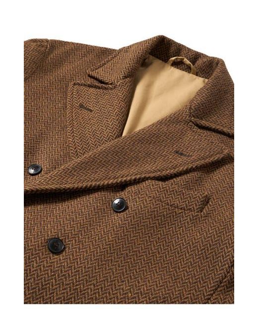 Fortela Brown Serwilliam1 Tweed Double-Breasted Coat for men