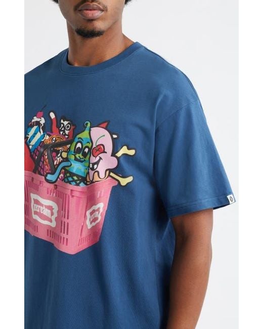 ICECREAM Blue Basketcase Graphic T-Shirt for men
