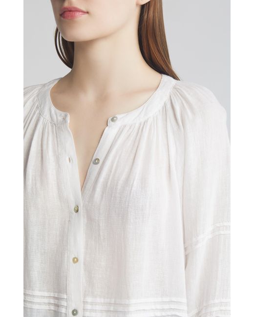 Rails White Frances Linen Blend Button-up Shirt