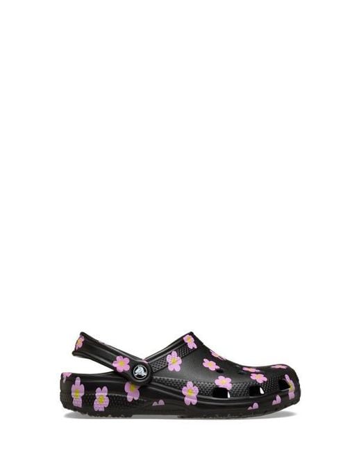 CROCSTM Black Flower Classic Clog