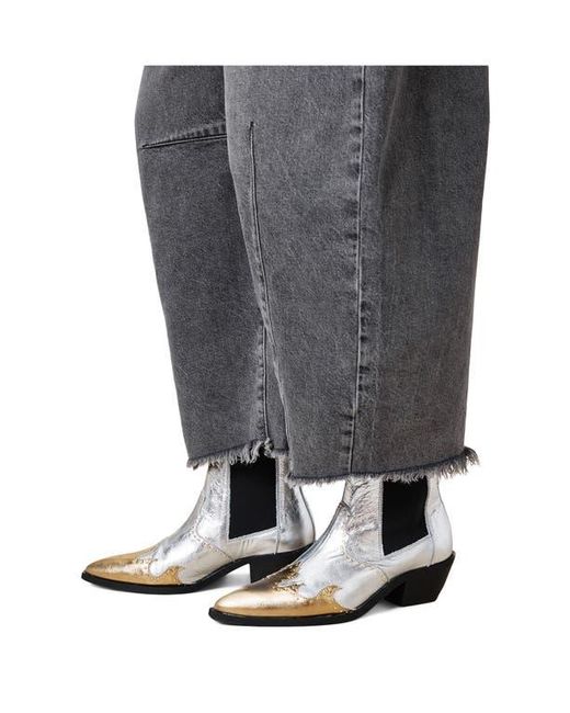 AllSaints White Denver Studded Western Chelsea Boot
