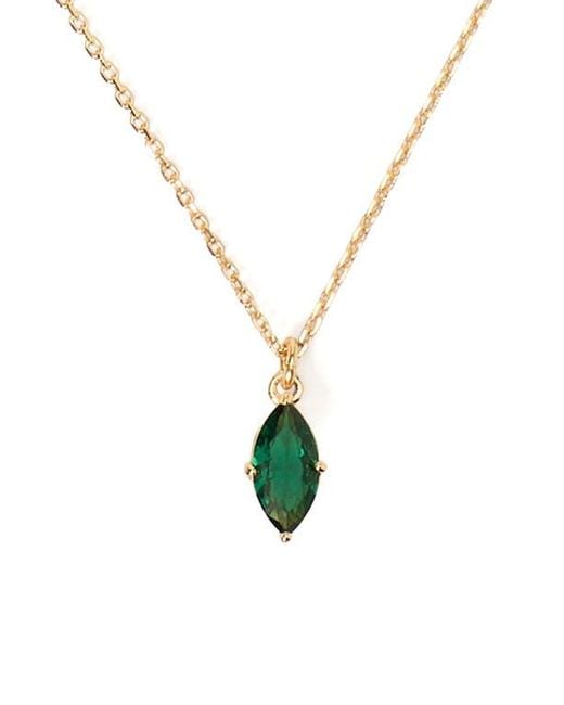 Kate Spade Metallic Signature Solitaire Cubic Zirconia Pendant Necklace
