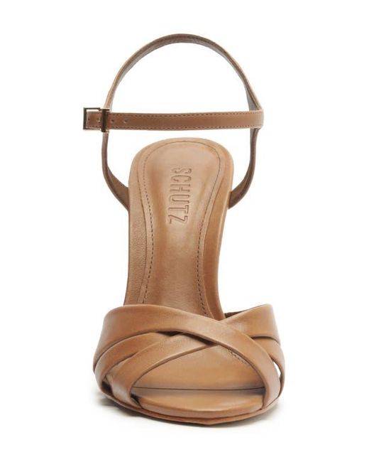 SCHUTZ SHOES Metallic Keefa Ankle Strap Wedge Sandal