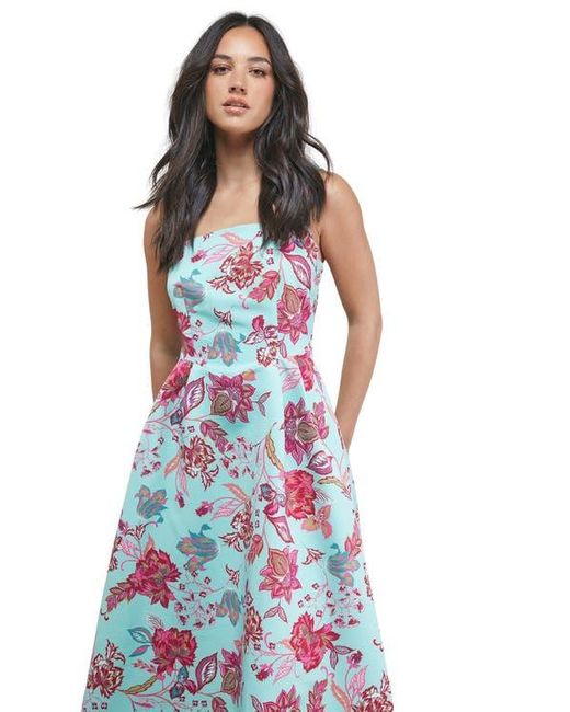 Oasis Blue Strappy Midi Prom Dress