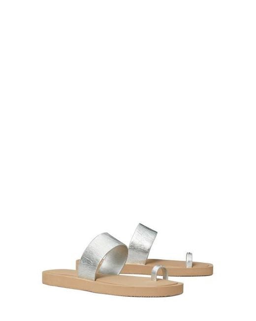 Tory Burch White Toe Loop Sandal