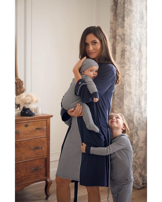 Petite Plume The New Mother Deluxe Maternity/nursing Robe in Blue