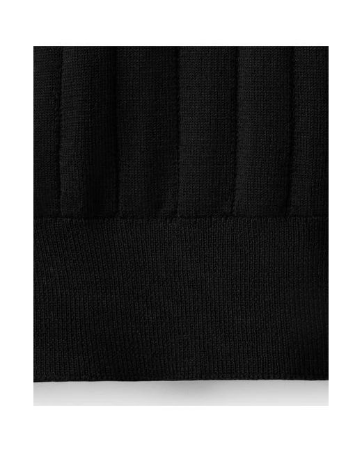 Mango Black Zip Placket Polo for men
