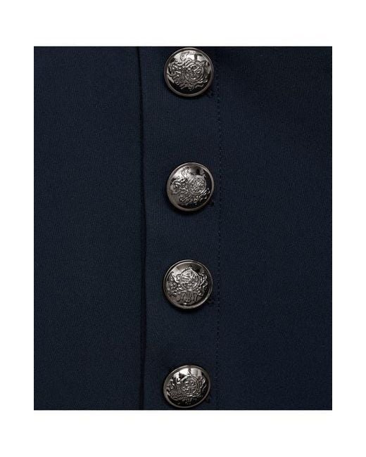 Mango Blue Button Straight Leg Pants