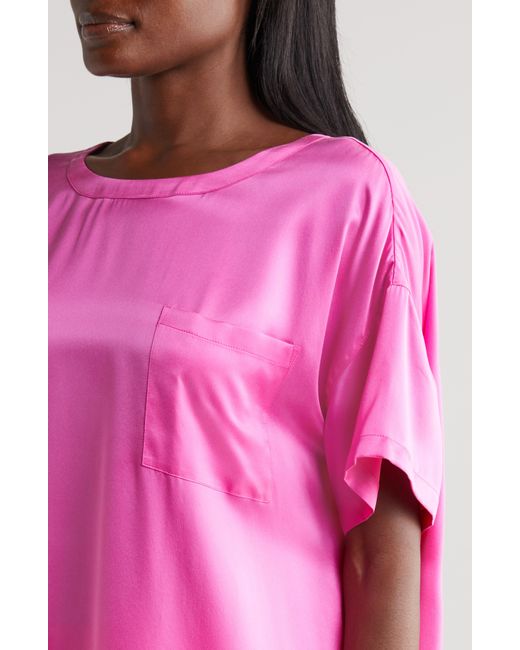 Lunya Pink Oversize Silk Sleepshirt