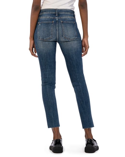 Kut From The Kloth Blue Reese Fab Ab Ripped Ankle Slim Straight Leg Jeans