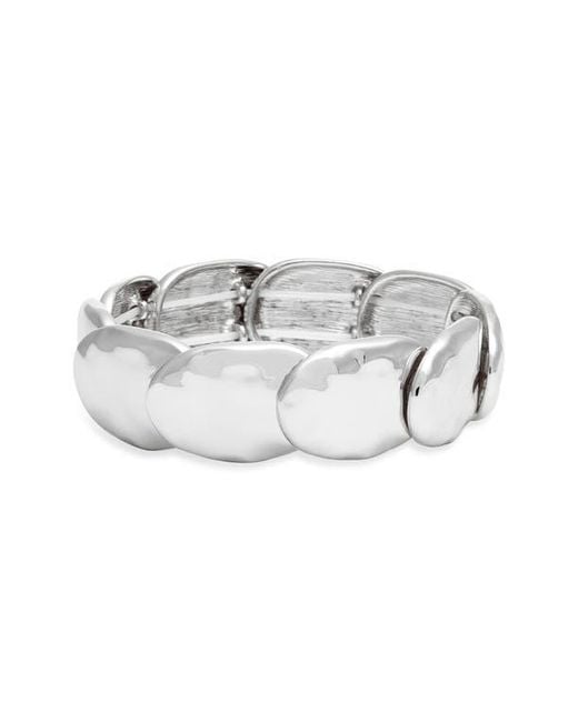 Open Edit Gray Oval Stretch Bracelet