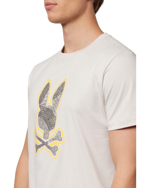 Psycho Bunny White Lenox Graphic T-shirt for men