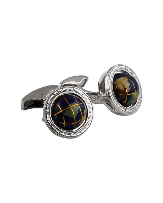 Tateossian Black 'Globe' Cuff Links for men