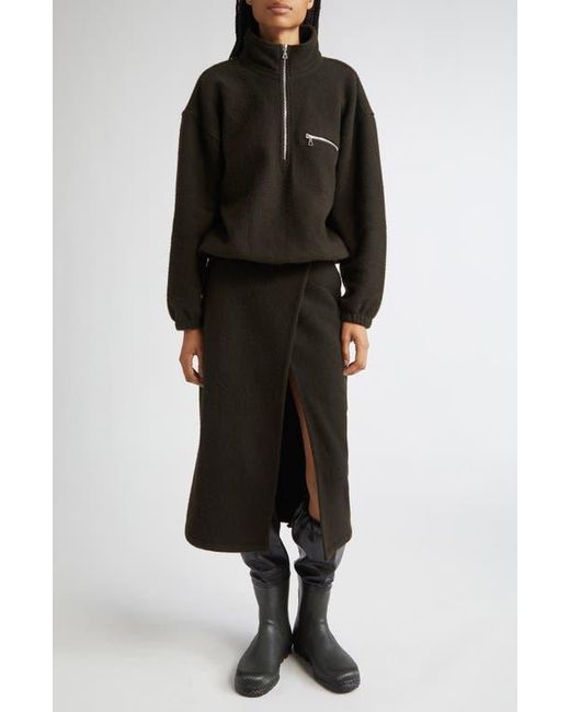 Rier Black Wool Fleece Half Zip Sweatshirt