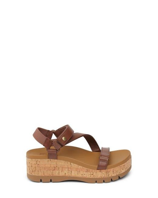 Reef Brown Cushion Tide Higher Ankle Strap Platform Wedge Sandal
