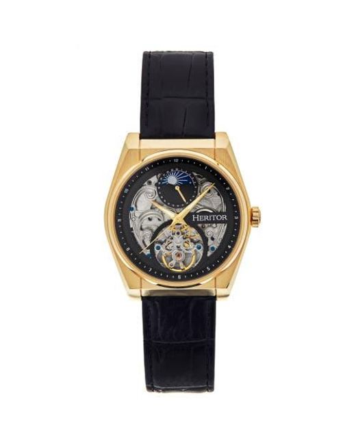 Heritor Metallic Daxton Skeleton Watch for men