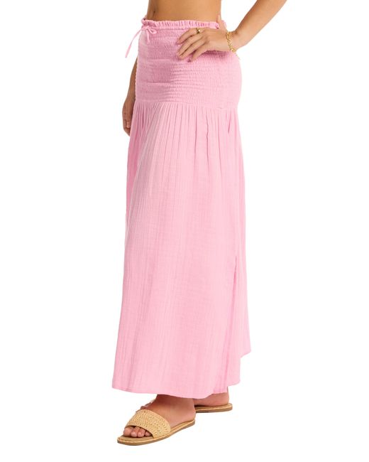 Sea Level Pink Sunset Beach Cotton Gauze Cover-up Skirt