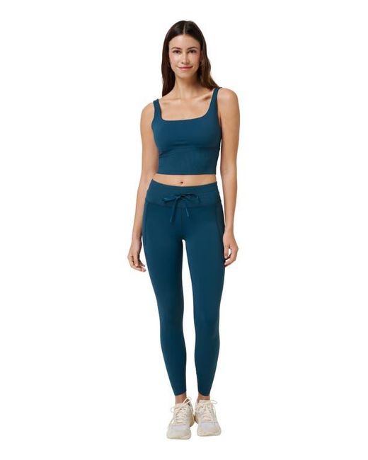 Travis Mathew Blue Moveknit Drawstring Waist Leggings