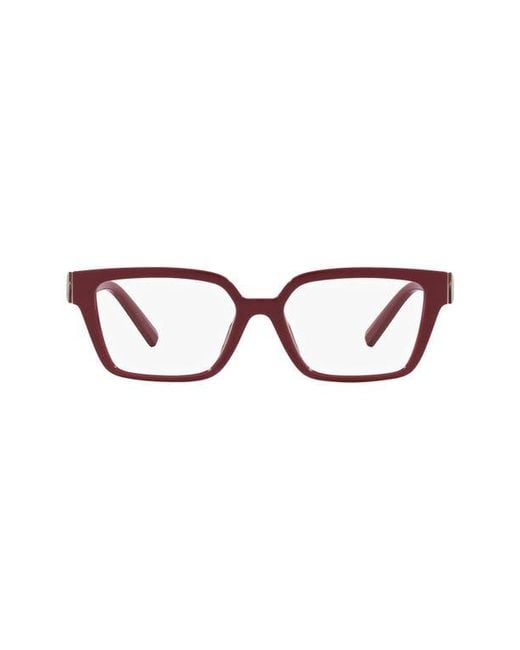 Tiffany & Co Red 53Mm Rectangular Optical Glasses
