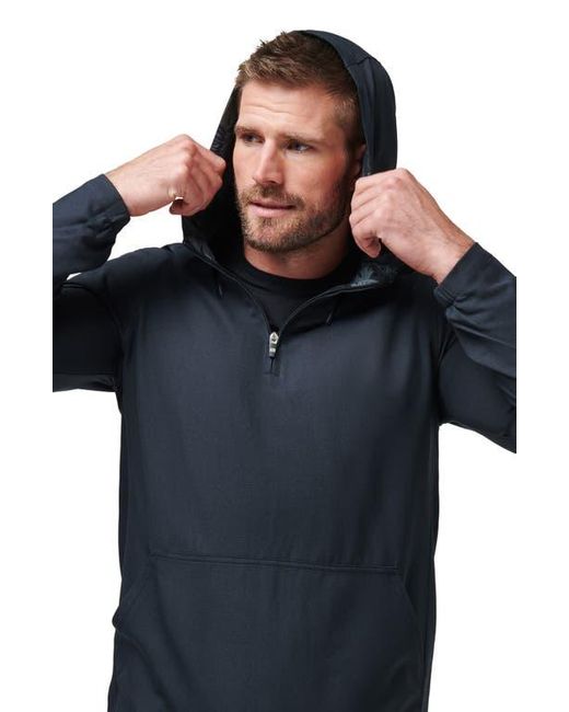 Travis Mathew Blue Hooded Quarter Zip Pullover for men