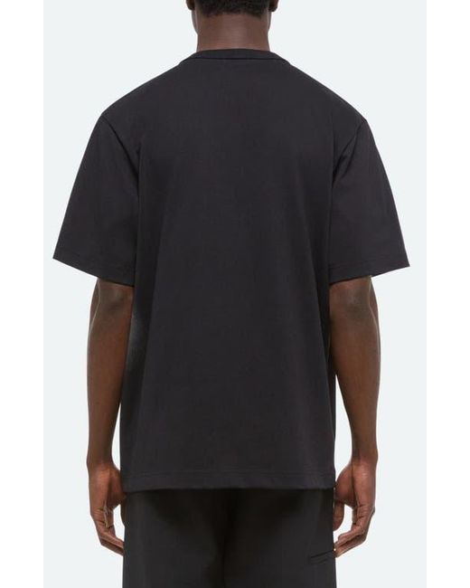 Helmut Lang Black Spray Paint Logo Short Sleeve T-Shirt for men