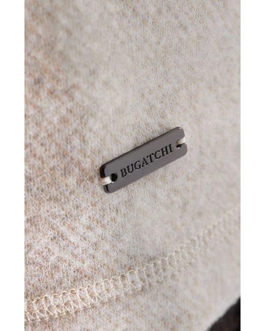 Bugatchi Gray Brushed Cotton Blend Quarter Zip Pullover for men