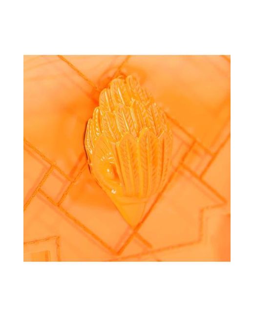 Kurt Geiger Orange Mini Kensington Drench Vinyl Convertible Clear Crossbody Bag