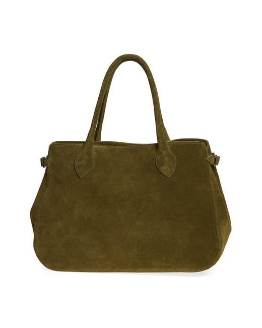 Reformation Green Large Patrizia Suede Satchel