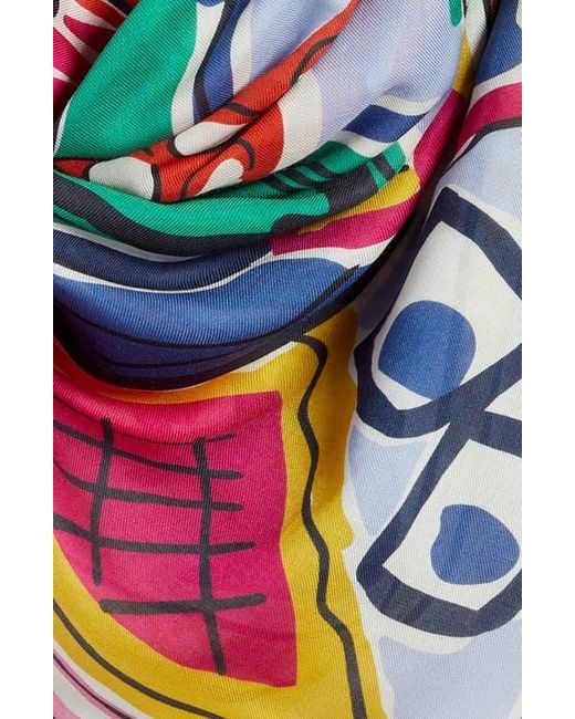 Echo Blue Cubists Square Scarf