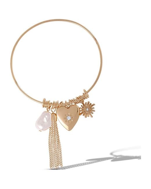 BCBGMAXAZRIA Metallic Charm Bangle Bracelet