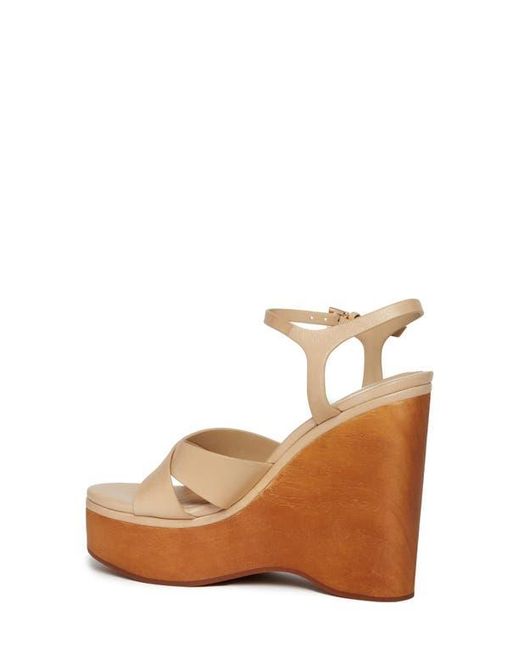 PAIGE Brown Harlow Ankle Strap Platform Wedge Sandal