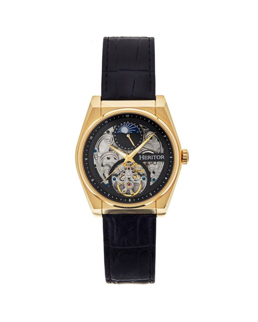 Heritor Metallic Daxton Skeleton Watch for men