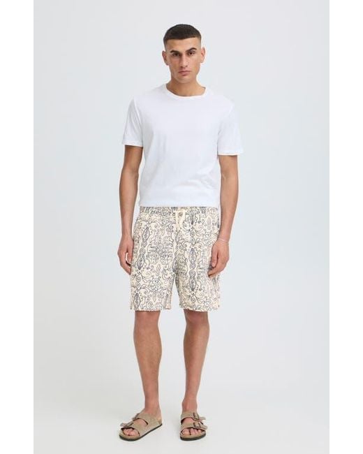 Solid Natural Liam Cotton Shorts for men