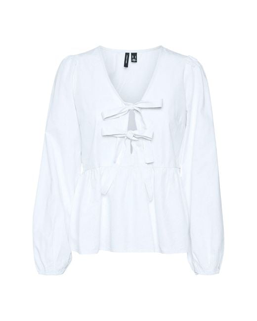 Vero Moda White Gili Peplum Shirt
