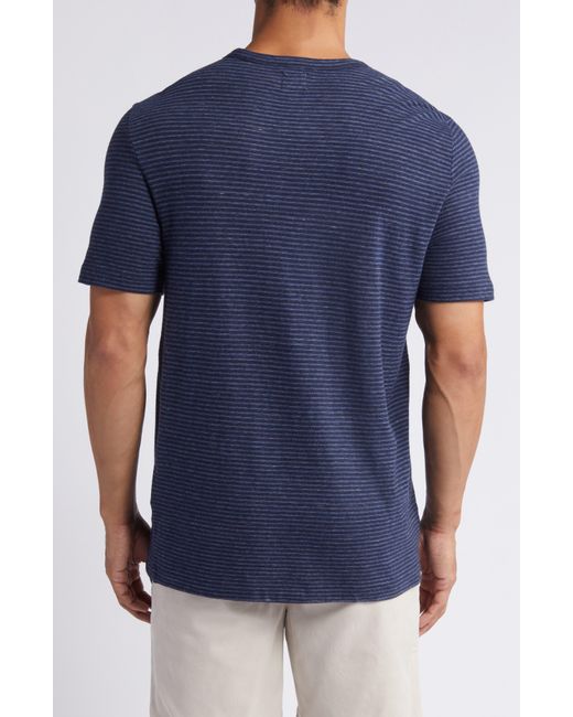 Faherty Brand Blue Stripe Cotton & Modal T-shirt for men