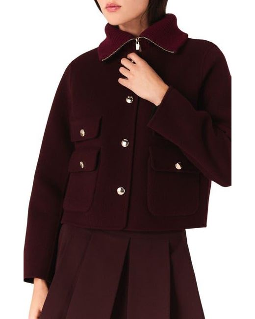 Maje Red Reversible Double-Faced Jacket