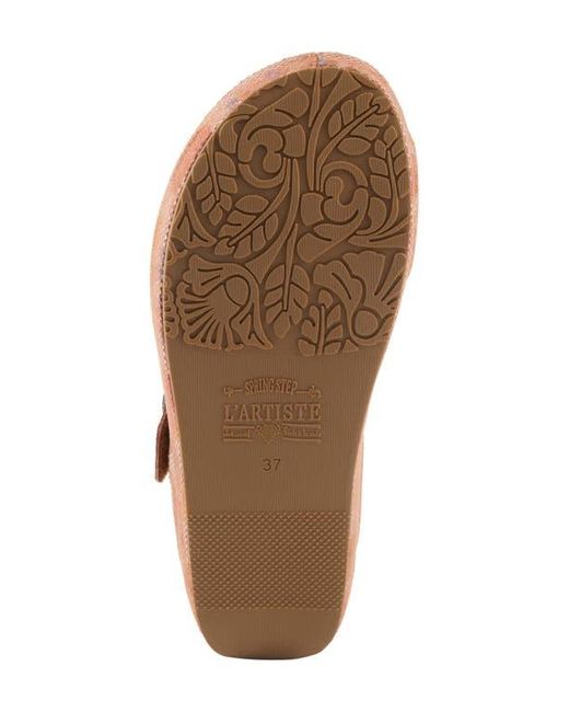 Spring Step Orange Blissbloom Platform Wedge Flip Flop