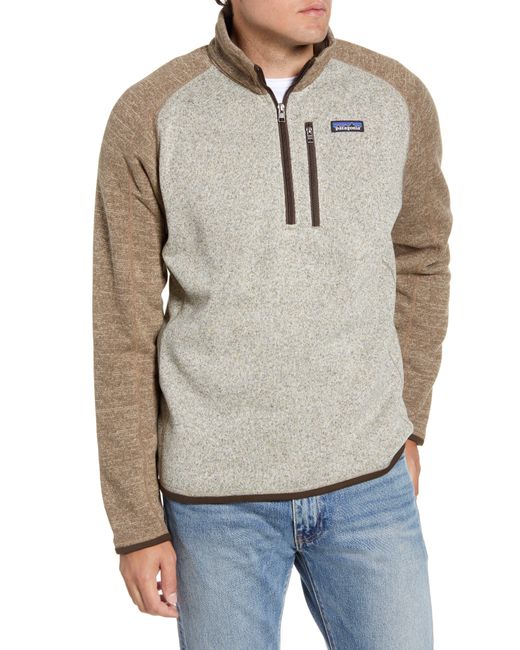 Patagonia Natural Better Sweater Quarter Zip Pullover for men
