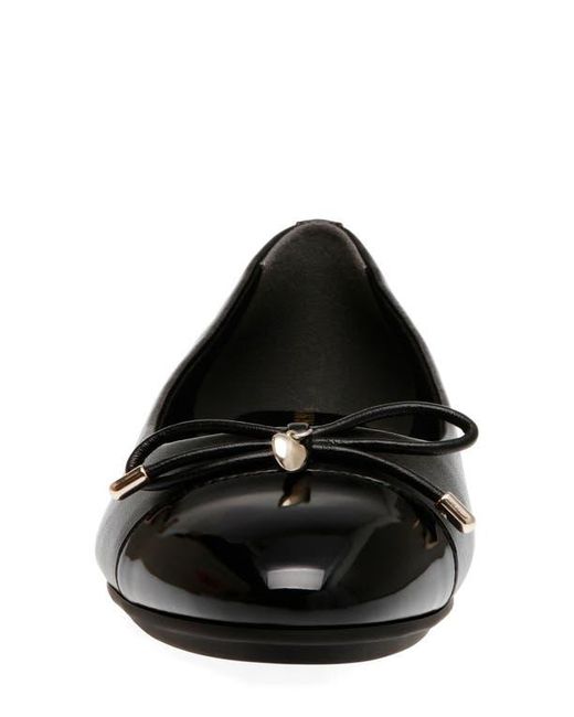 Anne Klein Black Luci Cap Toe Ballet Flat
