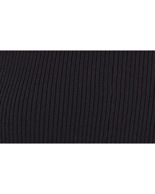 Halogen® Black Rib Peplum Sweater