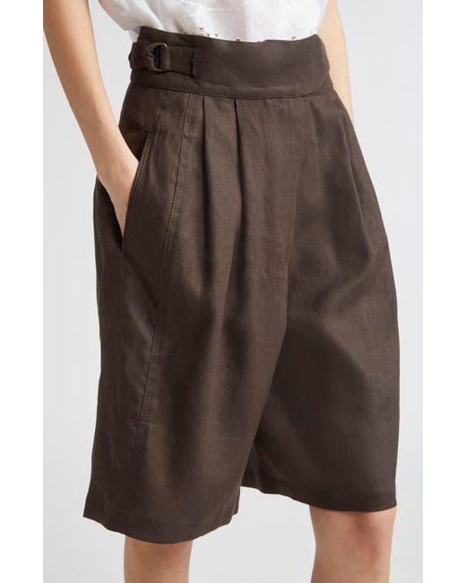 Bode Brown Smith Linen Bermuda Shorts