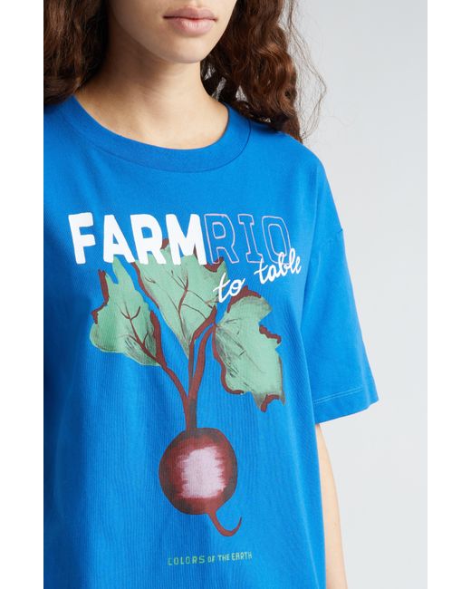 Farm Rio Blue Beet Farm To Table Cotton Graphic T-shirt