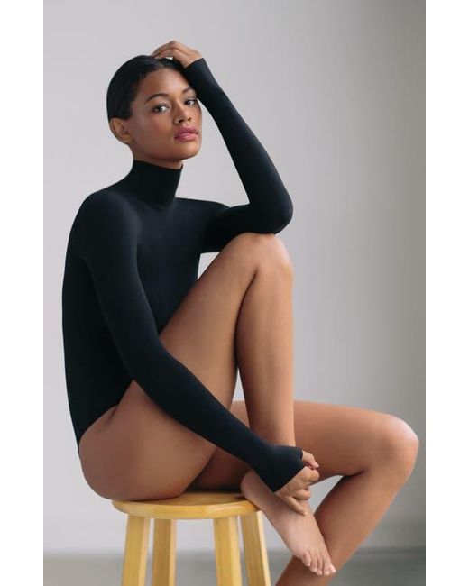 Commando Black Ballet Body Turtleneck Thong Bodysuit